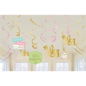 Fun Confetti Hanging Swirls
