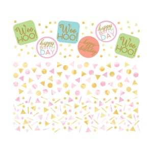 Confetti triplo happy birthday