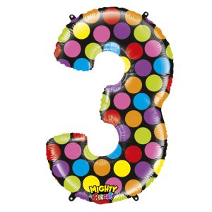 Balão Numéro 3 Ás Bolinhas