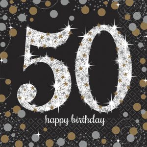 Guardanapos Gold Sparkling Celebration 50th