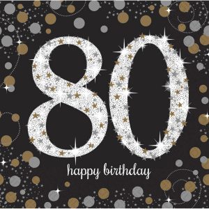 Guardanapos Gold Sparkling Celebration 80th