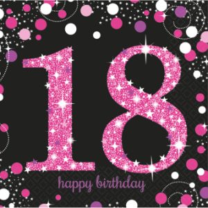 Guardanapos Pink Sparkling Celebration 18th