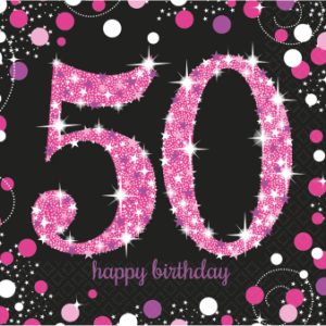 Guardanapos Pink Sparkling Celebration 50th