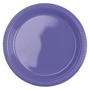 Pratos de Plástico Roxo Claro 17.7Cm (10)