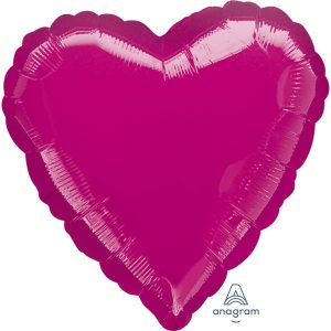 Balão Coração Rosa 45 cm “Anagram Metallic Fuchsia Heart”
