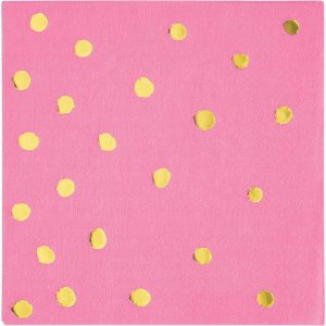 Guardanapos Pequenos Rosa e Dourado