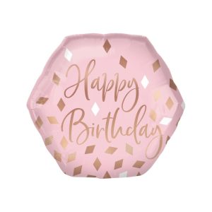 Balão Foil Happy Birthday Blush