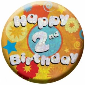 Crachá 2 Anos Happy Birthday