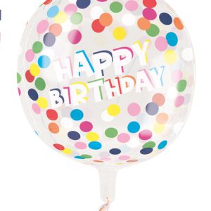 Balão Orbz Bolas Multicolor “Happy Birthday”