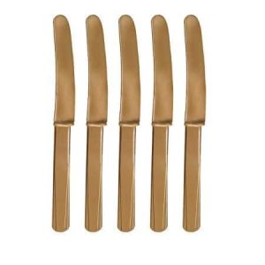 Facas de Plástico Douradas