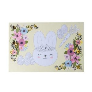 Marcador de Mesa para Pintar Páscoa “Lapinou Fleurs”