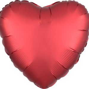 Balão Coração Vermelho Cetim Luxe Sangria