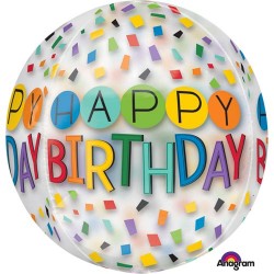 Orbz Transparente -“Happy Birthday”