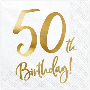 Guardanapos Brancos e Dourados 50 Anos