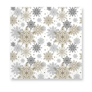 Guardanapos Silver & Gold Snowflakes