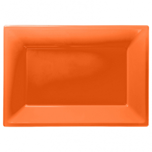 Travessas de Plástico Rectangular Laranja 32Cm (5)