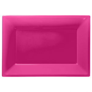 Travessas de Plástico Rosa Claro Rectangular 32Cm (3)
