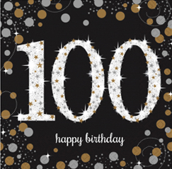 Guardanapos Gold Sparkling Celebration 100Th