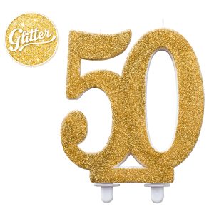 Vela Nº50 Glitter Dourada