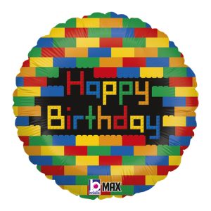 Balão Block Happy Birthday Metálico