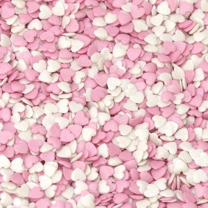 Corações M. Rosa Claro e Branco