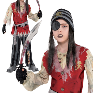 Fato Esqueleto Pirata Criança (8-10 anos)