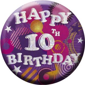 Crachá 10 Anos Happy Birthday