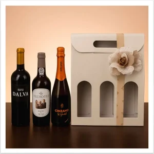 Conjunto 3 Garrafas Dalva, Velhotes e Cinzano com Caixa Pérola Luxo