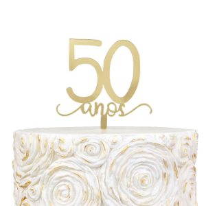Topper Acrílico Ouro 50 Anos