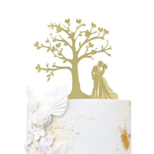 Topper Acrílico Ouro ” Árvore do Amor “