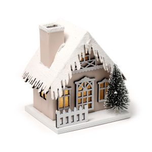 Casa de Natal Coberta de Neve com Led
