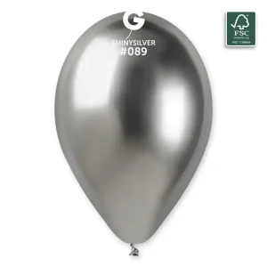 Balões Latex Gemar #089 Prata Shiny 13” c/50