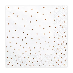 Guardanapos Brancos com Bolinhas Rose Gold