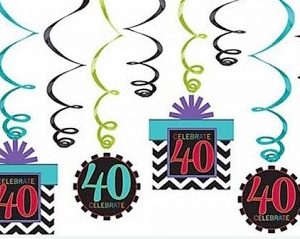 Decoração Swirls 40th