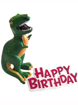 Decoração de Bolo Happy Birthday – Dinossauro T-Rex
