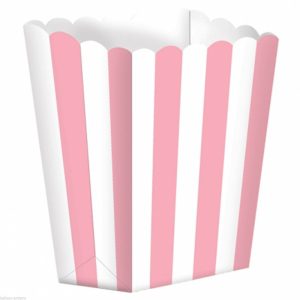 Caixa De Pipocas Riscas Rosa Claro