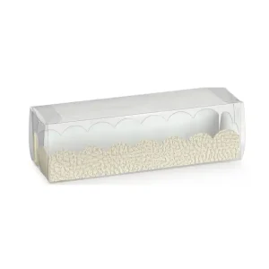 Caixa Transparente com Fundo Branco 16x5x5 cm