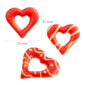 Dekora Corações de Chocolate Vermelho 3,3×3,1cm C/5