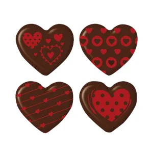 Dekora Corações de Chocolate Sortidos 3×2,7cm c/5