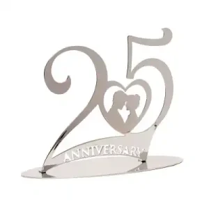 Dekora Topo Bolo 25 Anos Metal Prata 20x16cm