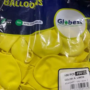 Balões Latex Globest Amarelo Limão 30cm com 100