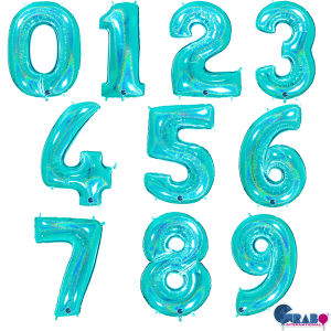 Balão Grande Numérico Tiffany Holográfico 102Cm