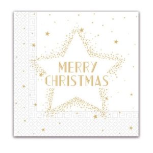 Guardanapos Gold Merry Christmas Star