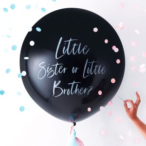 Balão de Revelação Baby Shower – Little Sister or Little Brother?