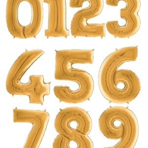 Balão Grande Numérico Dourado 102cm