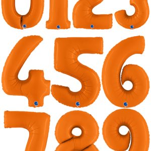 Balão Grande Numérico Laranja Matte 102cm
