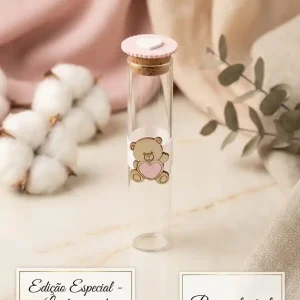 Le Stelle Tubo Vidro Urso Rosa 2,5×12,5 cm
