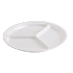 Prato Melamina 3 Divisões Branco 27.6×27.6×2.3cm
