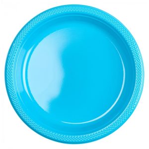 Pratos De Plástico Azul Caribe