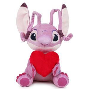 Peluche Angel Stitch Coração c/som 30cm